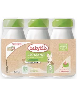Преходно течно мляко Babybio - Croissance,  6 броя х 250 ml